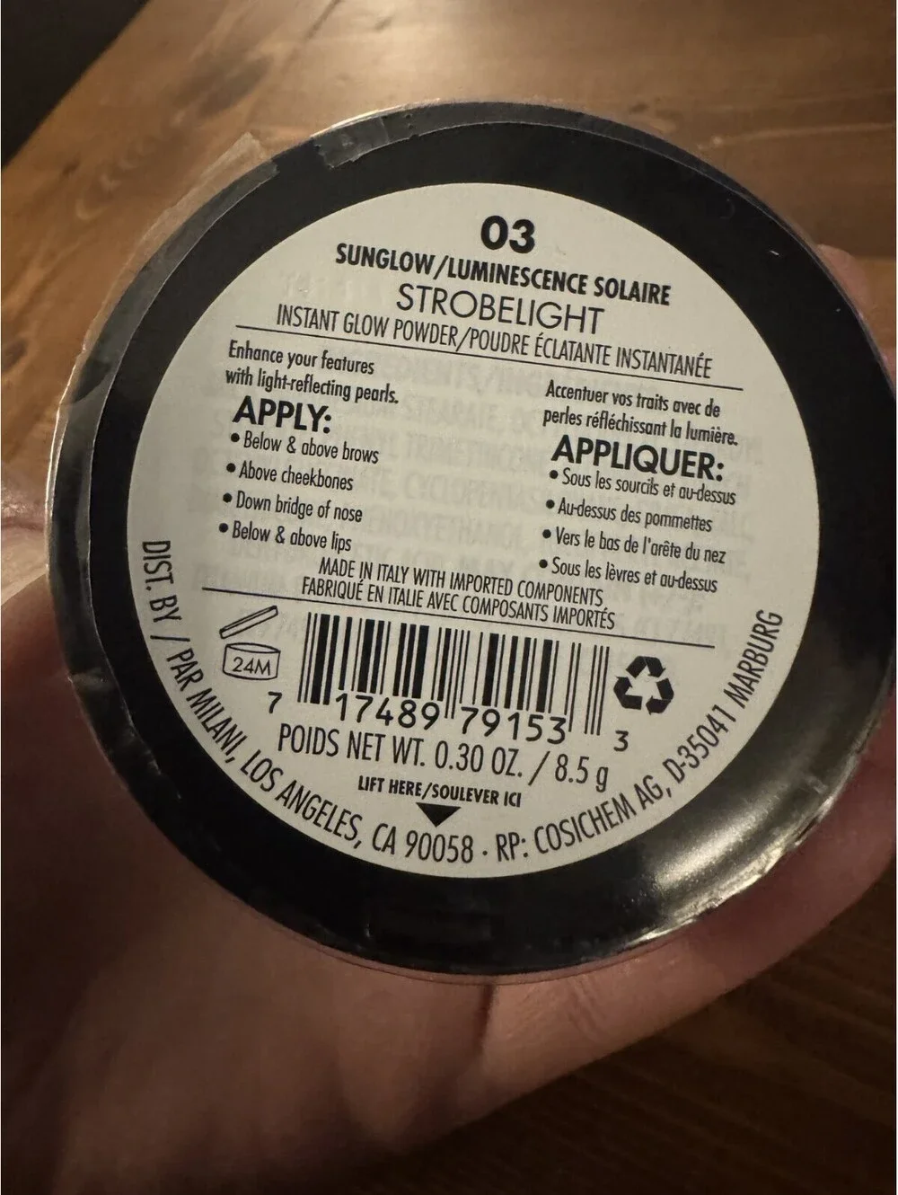 Milani #03 SunGlow Strobelight Instant Glow Powder 0.30oz./8.5g
